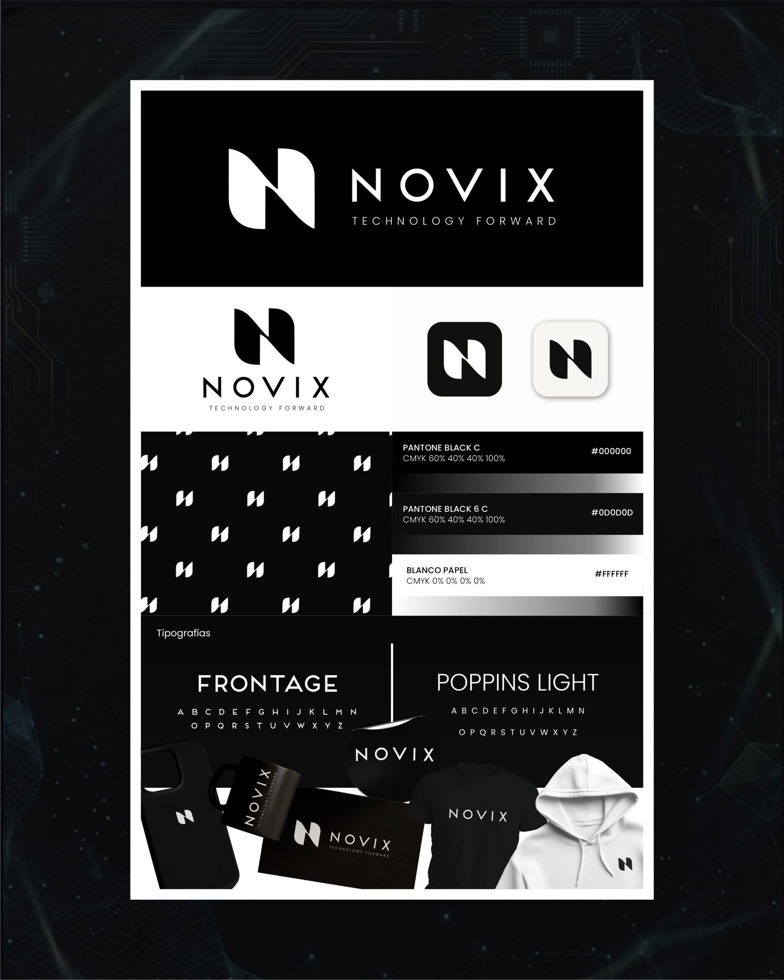 Sistema de marca para Novix, identidad visual editorial